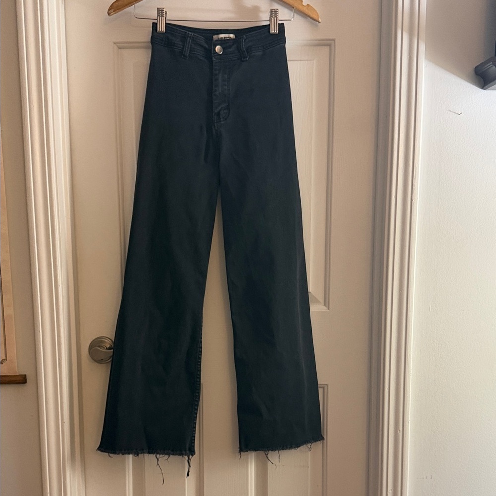 Rag poets black wide leg jeans sz 26